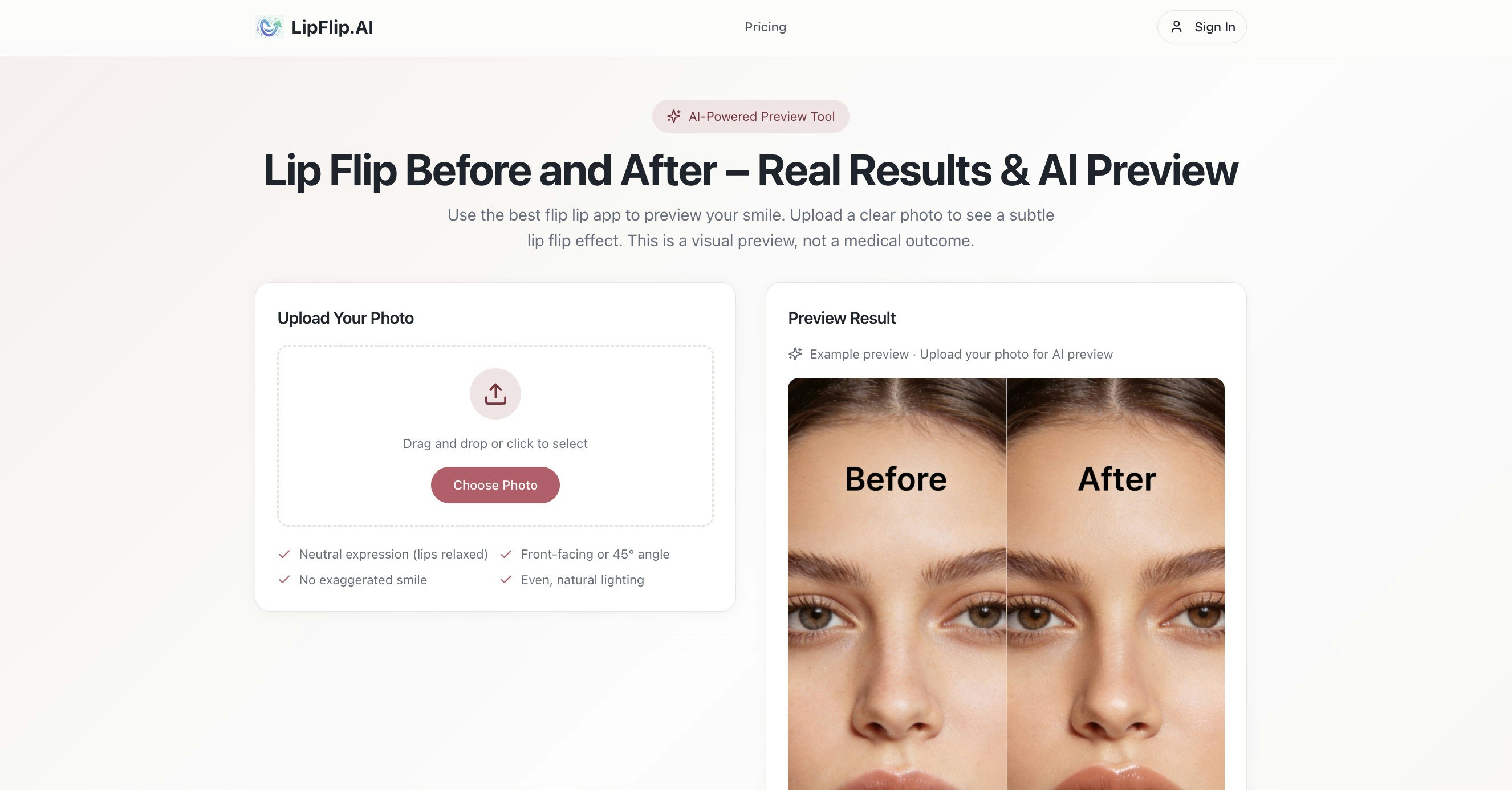 Lip Flip - Screenshot 2 showing product features and functionality