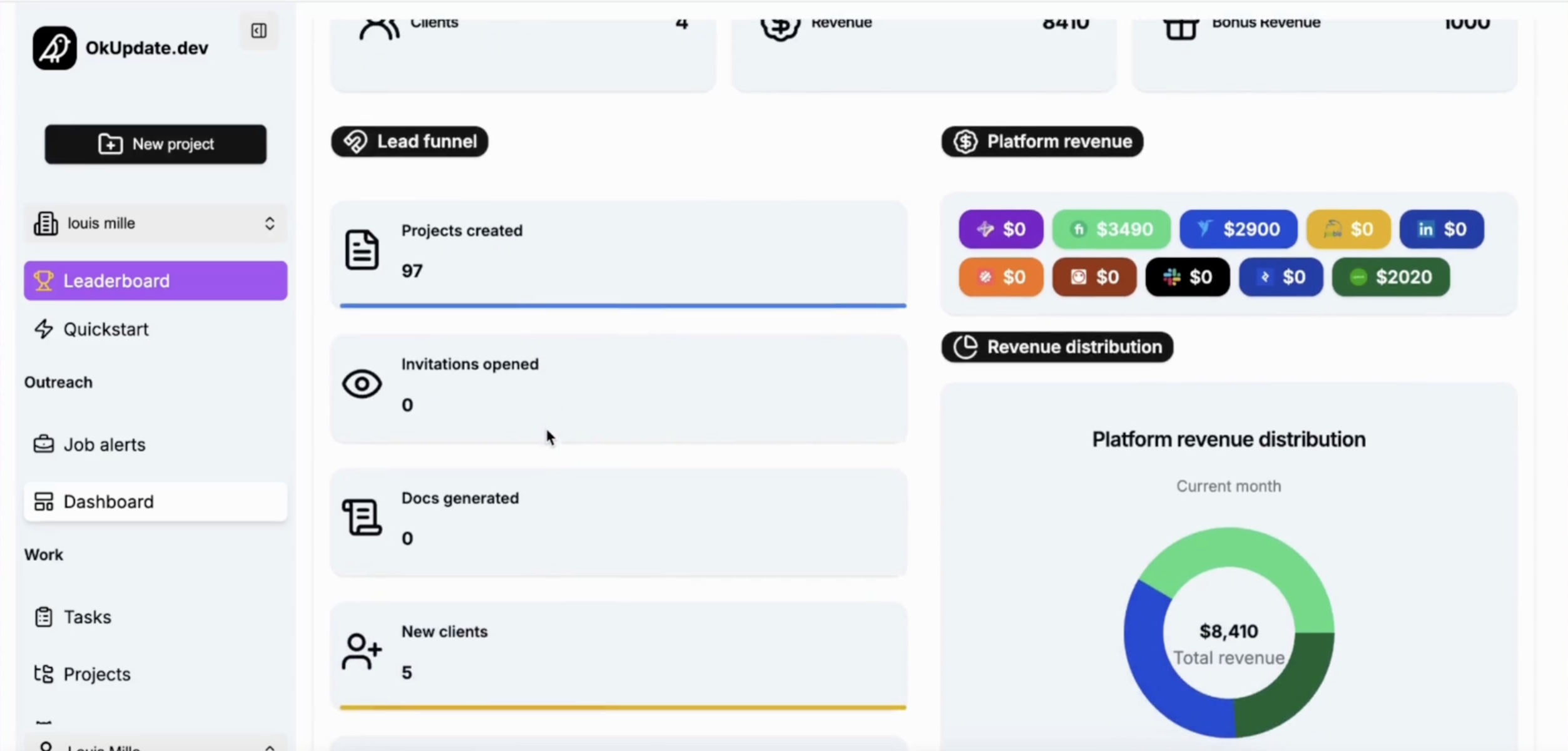 okupdate per gli sviluppatori freelance - Ottieni più clienti con magneti di piombo di impatto media 3