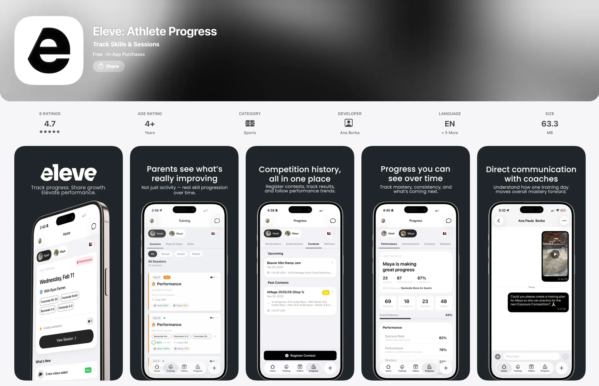Eleve: Athlete Progress gallery image