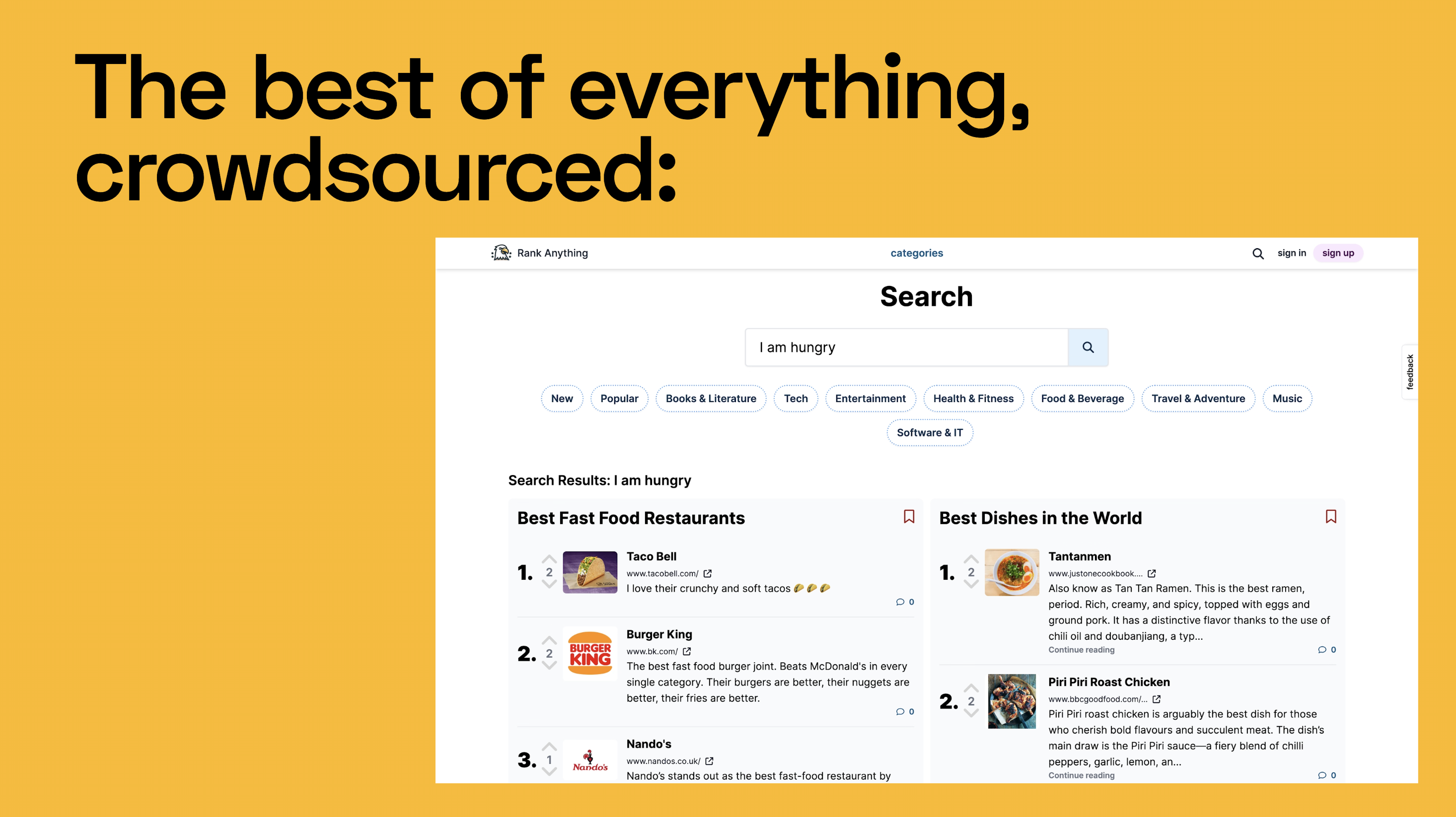 Classificare qualsiasi cosa - Scopri le migliori scelte del mondo media 3