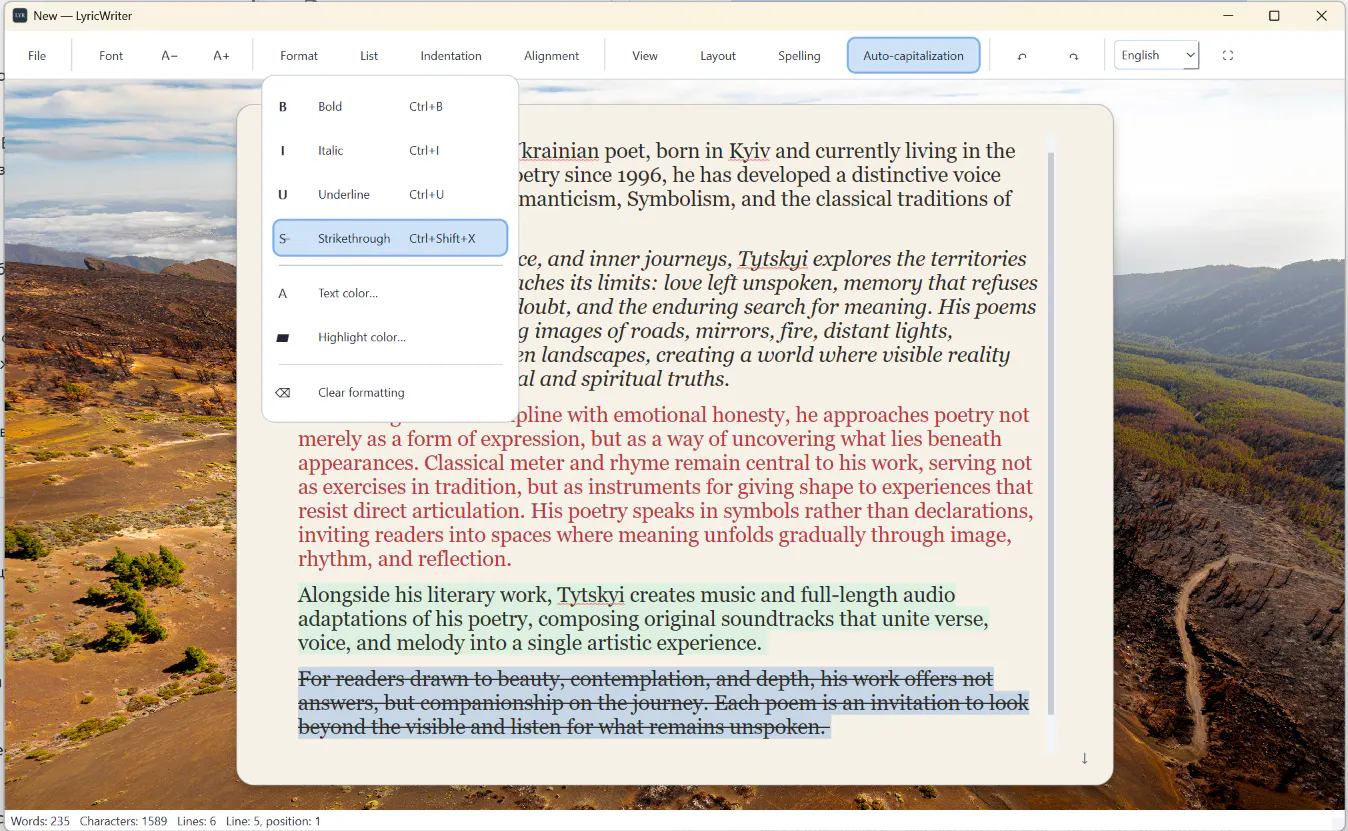 LyricWriter gallery image