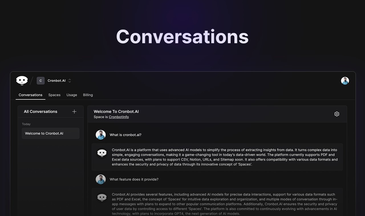 startuptile Cronbot.AI Beta-Transforming data into conversations