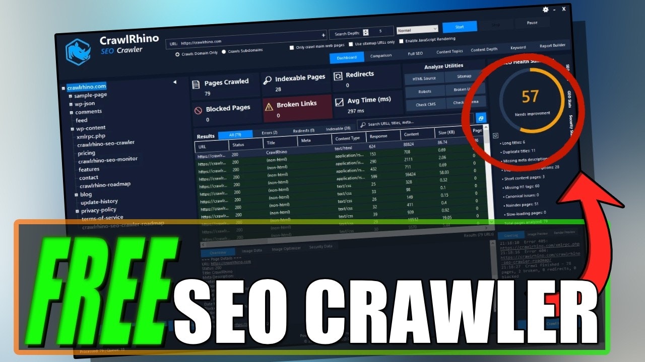 CrawlRhino SEO Crawler gallery image