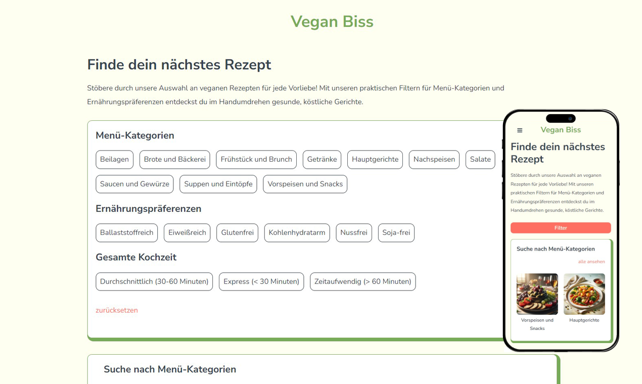 Vegan Biss - Almanca diyete özgü mobil vegan tarifleri için gitmeniz medya 1