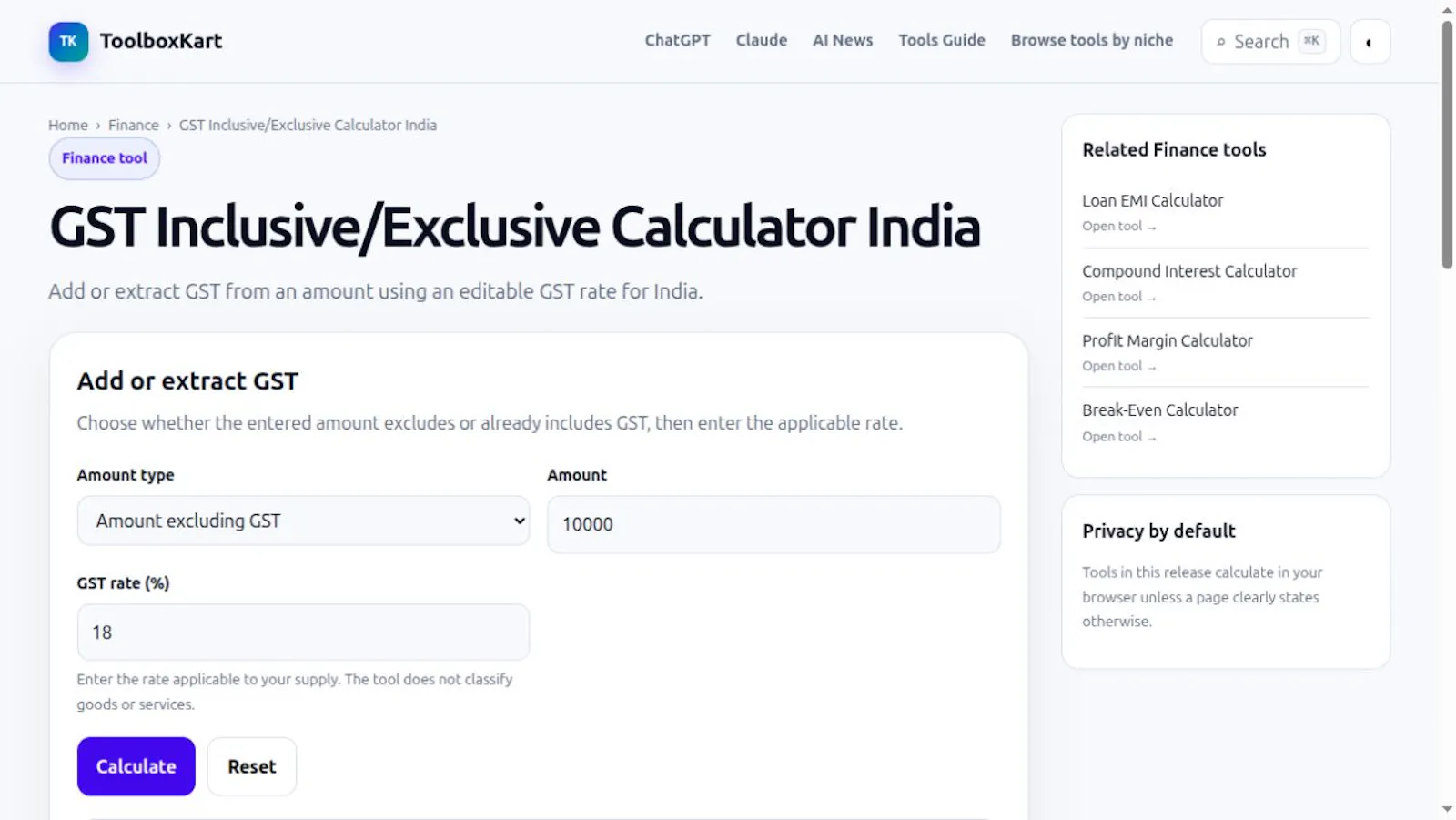GST Calculator India screenshot 1