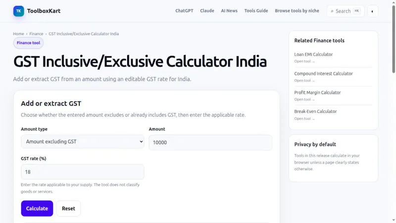 GST Calculator India screenshot 1