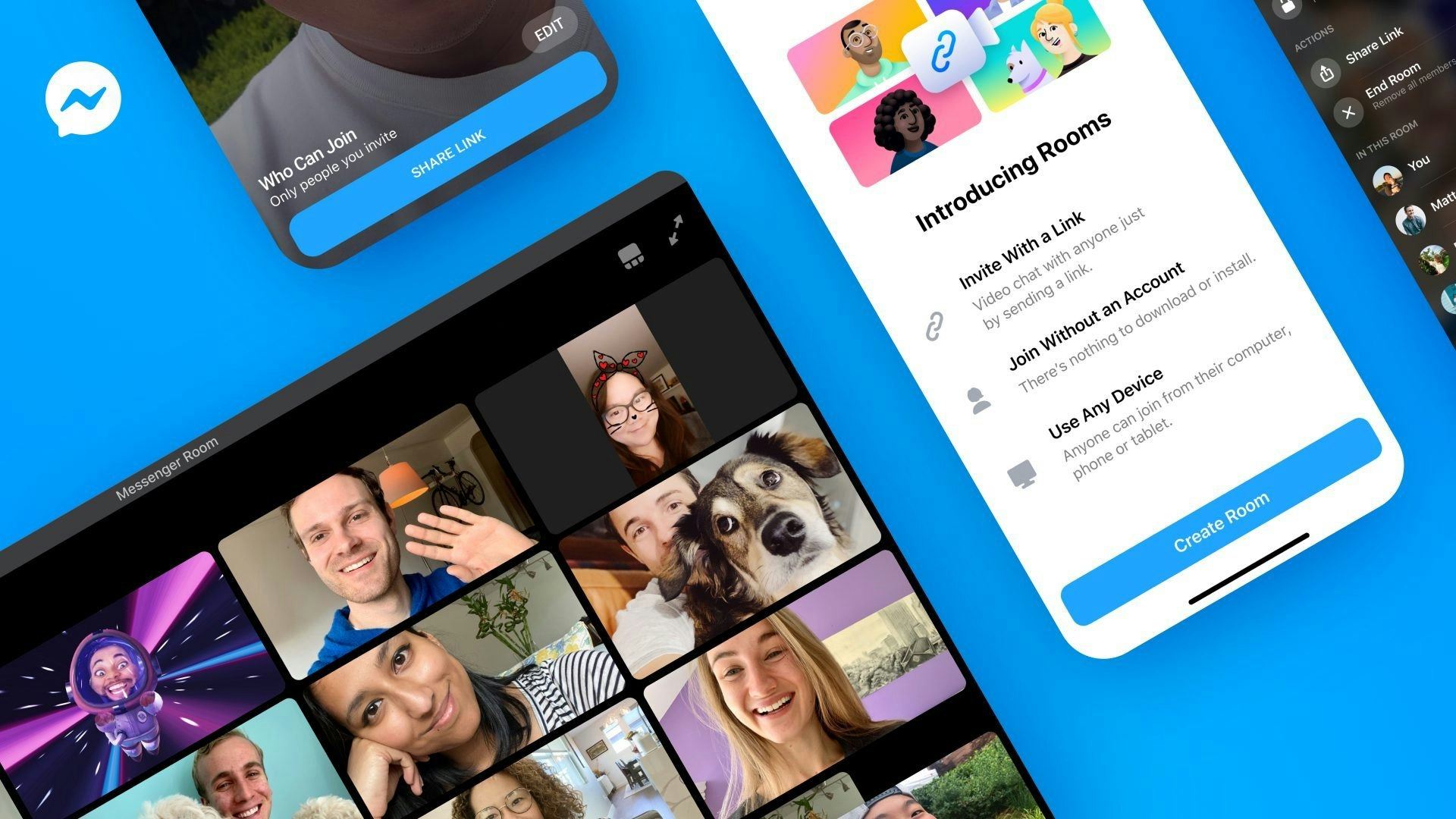 Messenger Rooms - New drop-in video chat rooms for up to 50 people ...