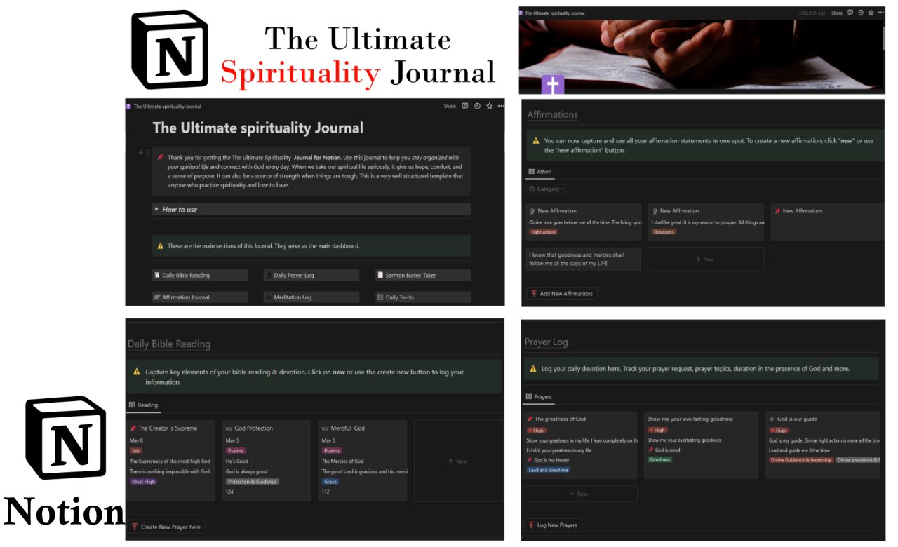 Mídia 1 de The Ultimate Spirituity Journal - Modelo de noção de Espiritualidade Afirmação de devoção do sermão