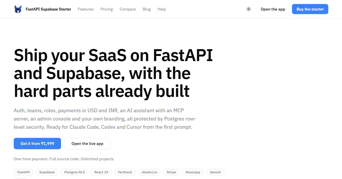 FastAPI Supabase Starter logo