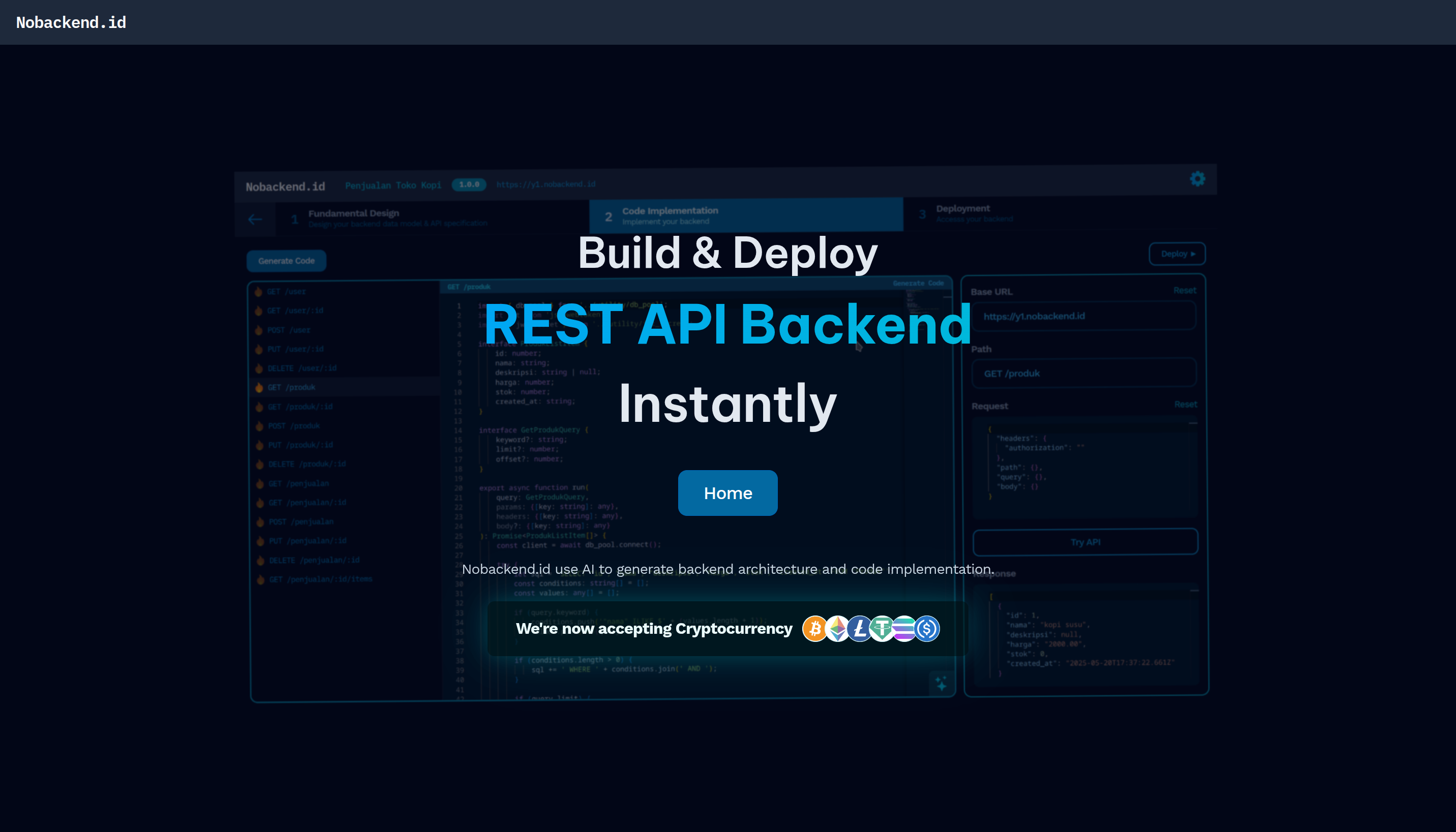 Nobackend.id - Erstellen und bereitstellen Sie das REST -API -Backend sofort Medien 1