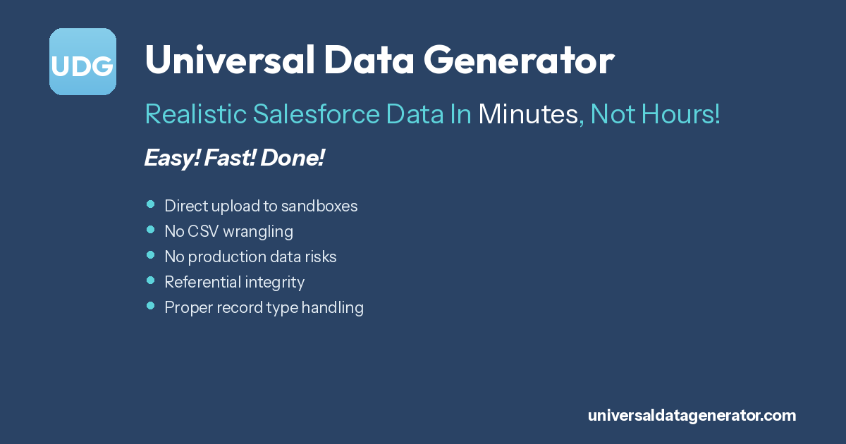 Universal Data Generator - Main product screenshot demonstrating key features and user interface