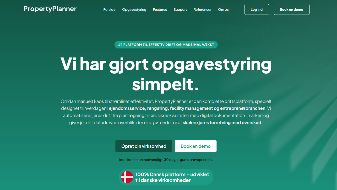 PropertyPlanner.dk - Main product screenshot demonstrating key features and user interface