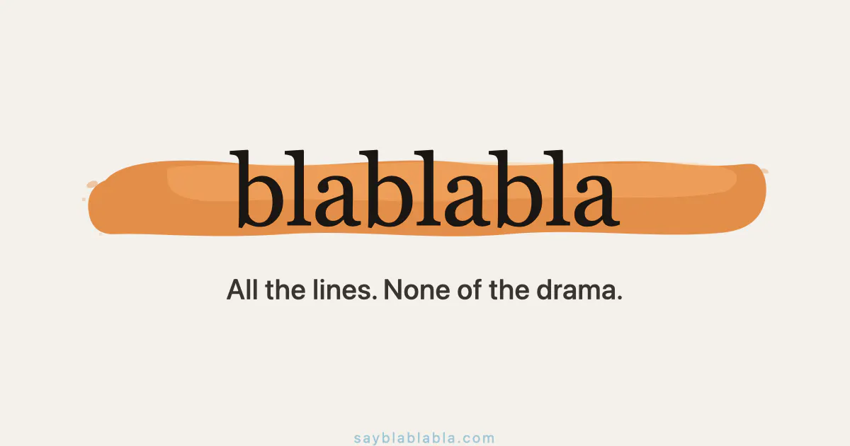 blablabla: Rehearse Your Lines product banner
