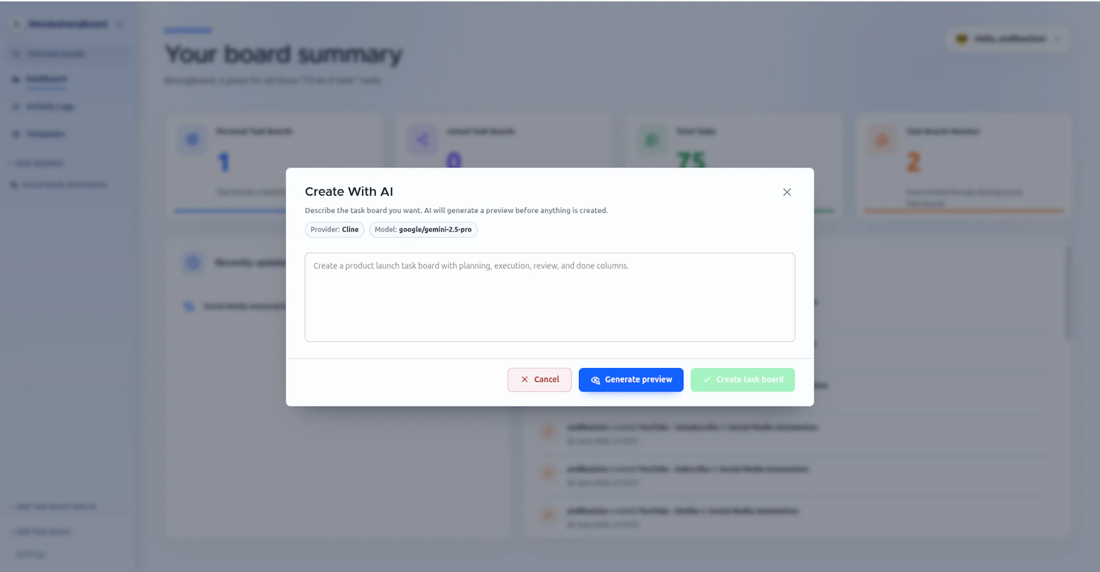 BoringBoard, another fork of focalboard screenshot 2