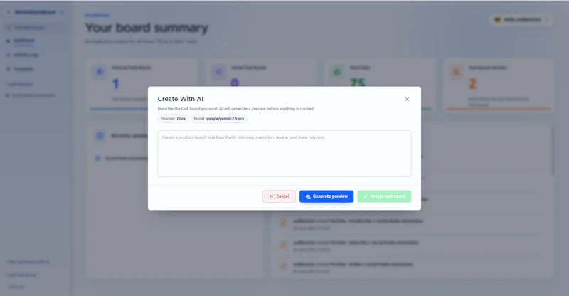 BoringBoard, another fork of focalboard screenshot 2