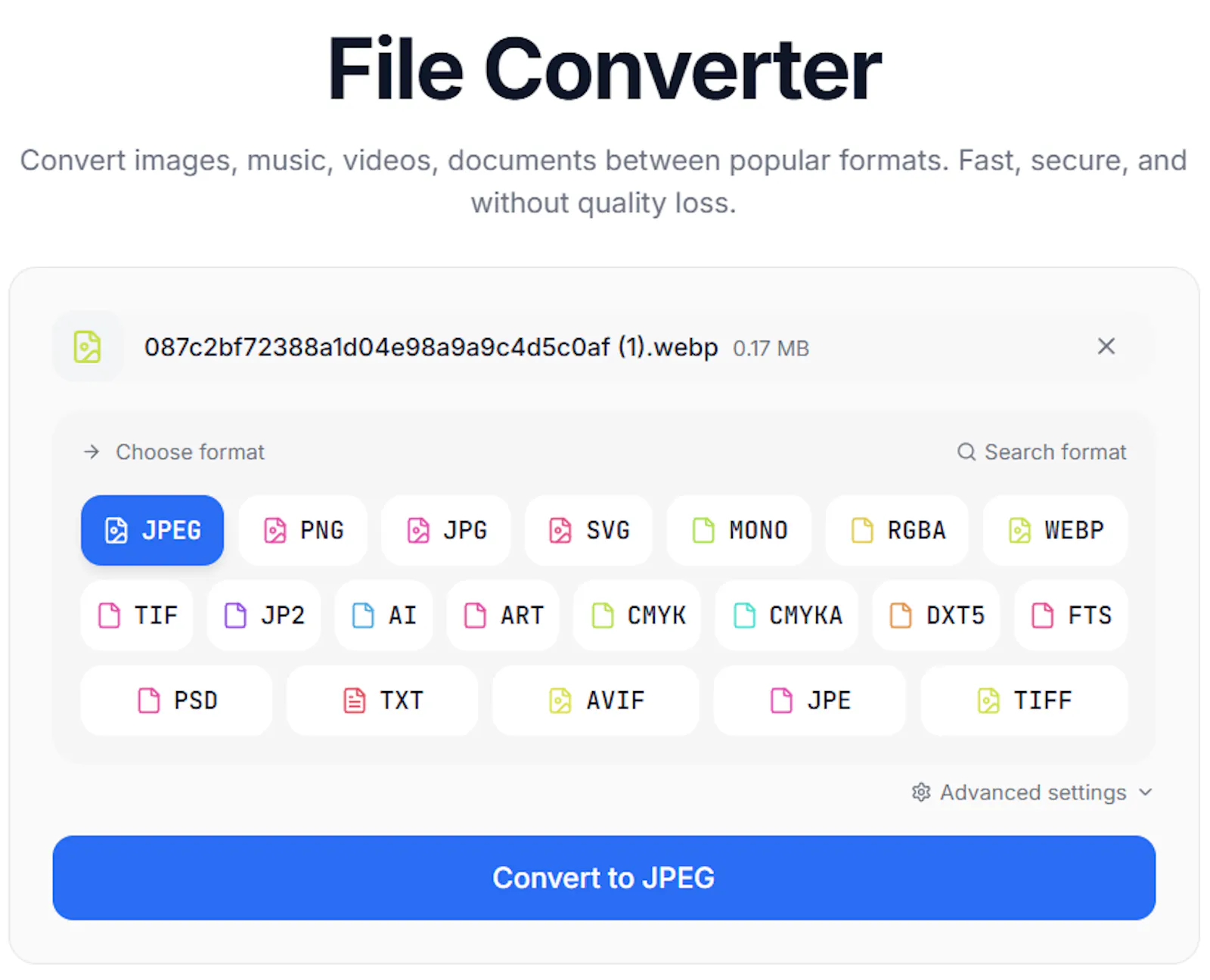 Convert.bz screenshot 1