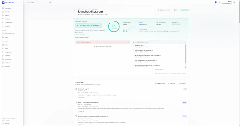 Launch Auditor screenshot 4