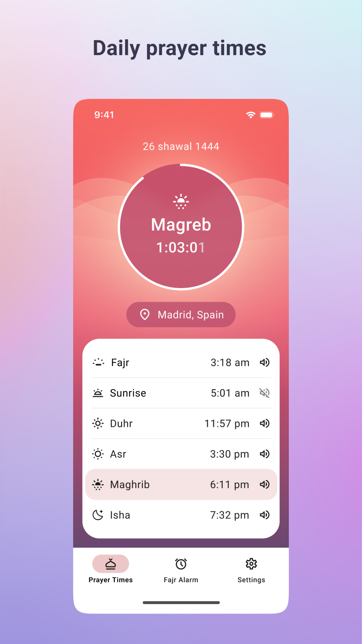 Fajr App iOS - Ihr Begleiter, um leicht für das Fajr -Gebet aufzuwachen Medien 1