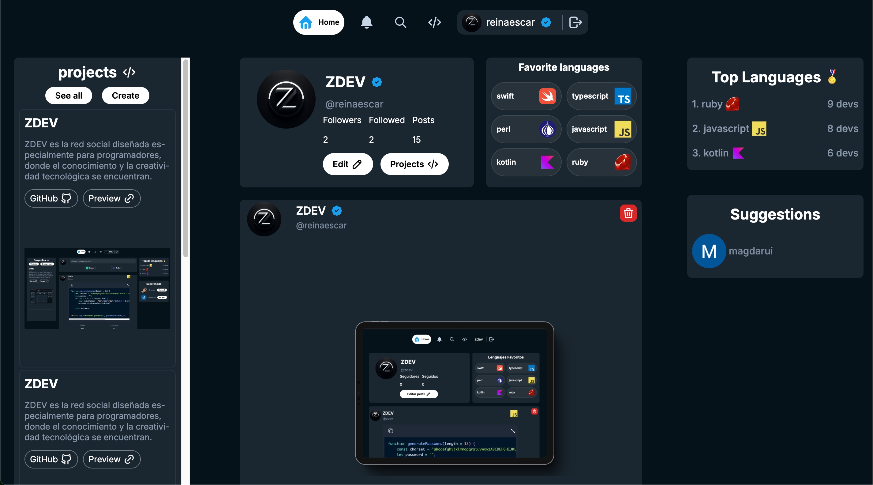 Zdev - ZDEV: Het sociale netwerk voor programmeurs en creatieve geesten. media 2