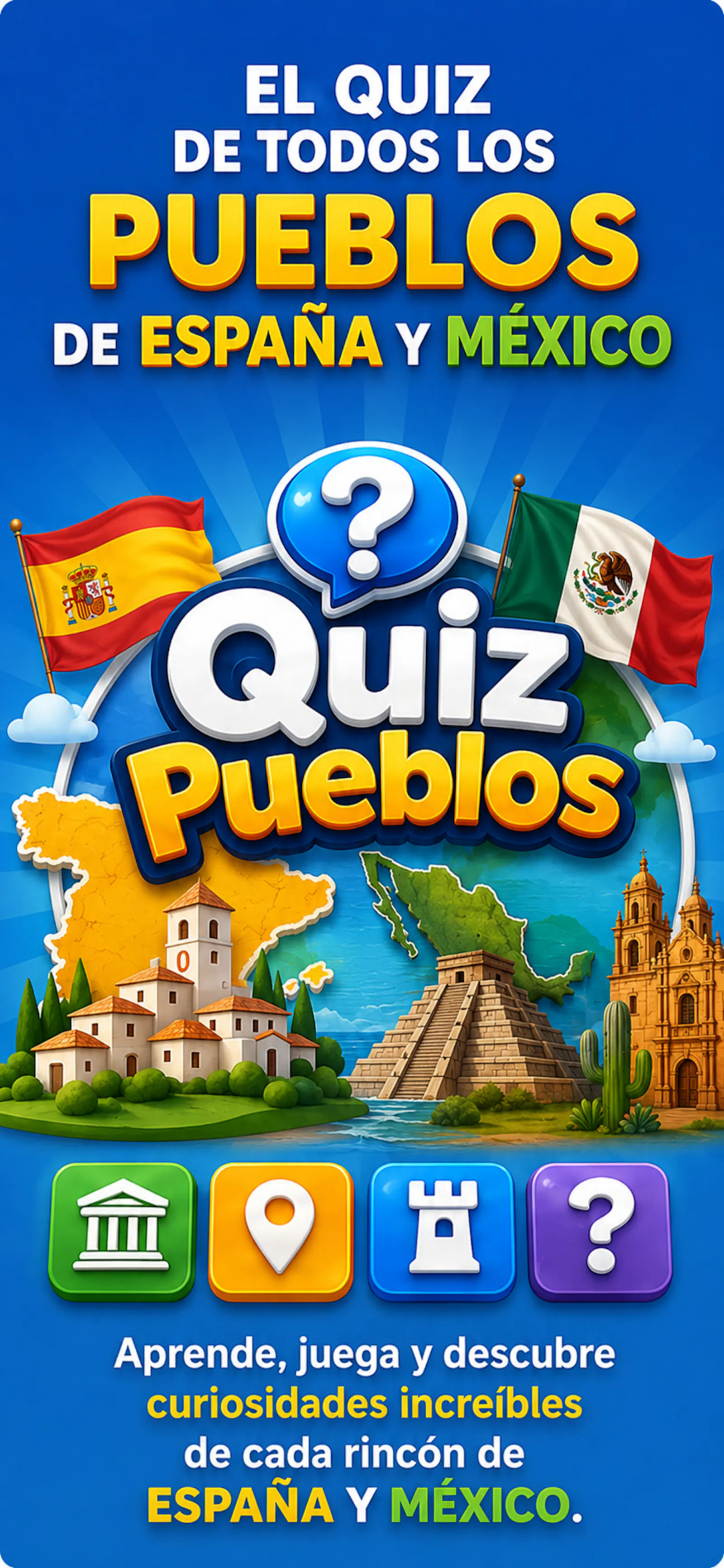 QuizPueblos - Trivial España & México screenshot 1