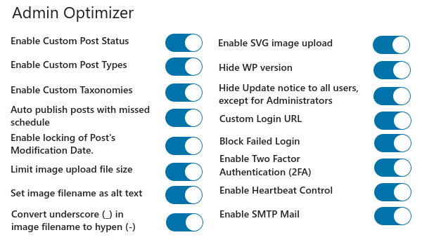 Admin Optimizer gallery image
