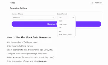 Free Mock Data Generator gallery image