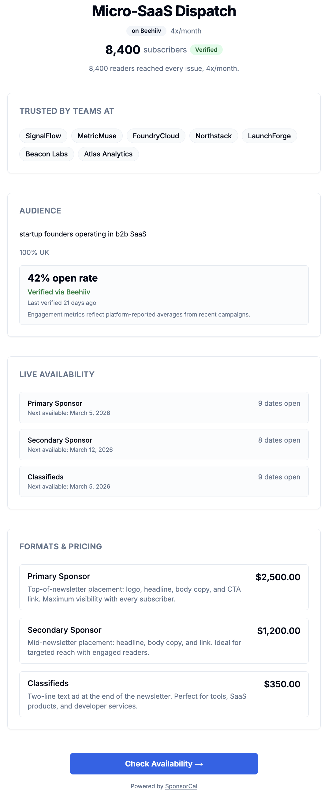 SponsorCal gallery image