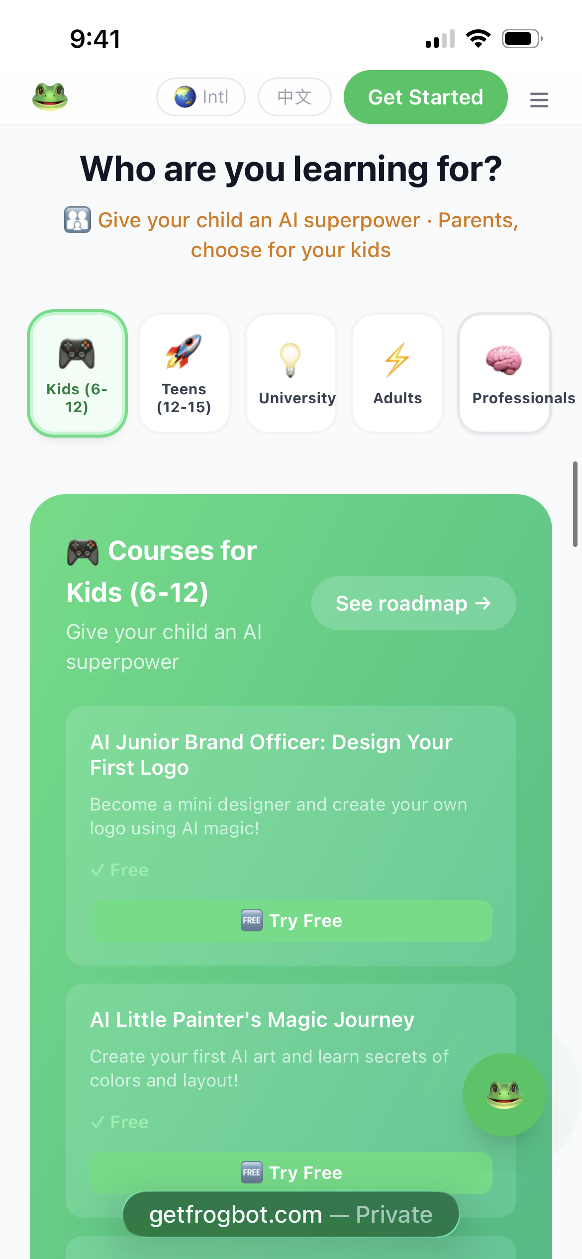 FrogBot AI Academy - Screenshot 3 showing product features and functionality