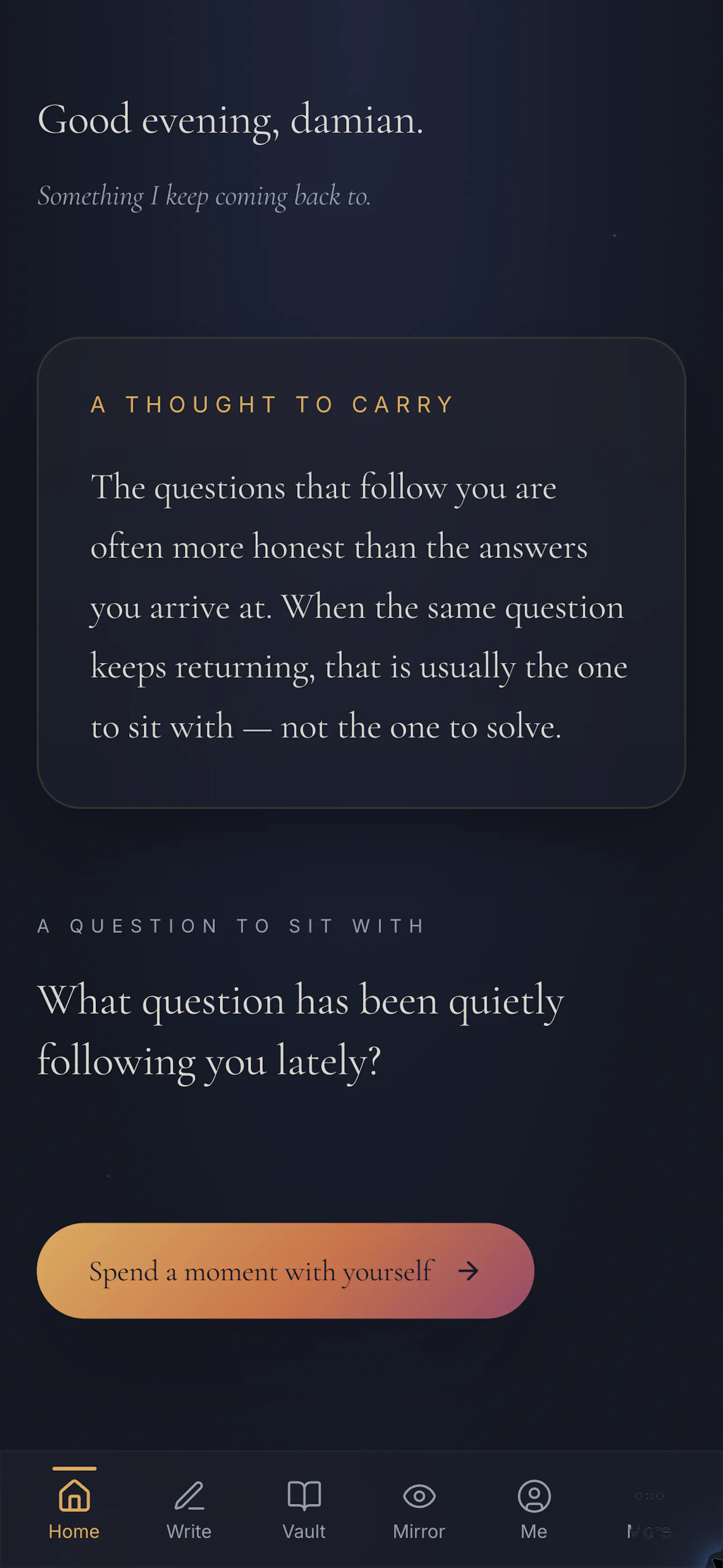 DAWN Vault journal for your inner world screenshot 1