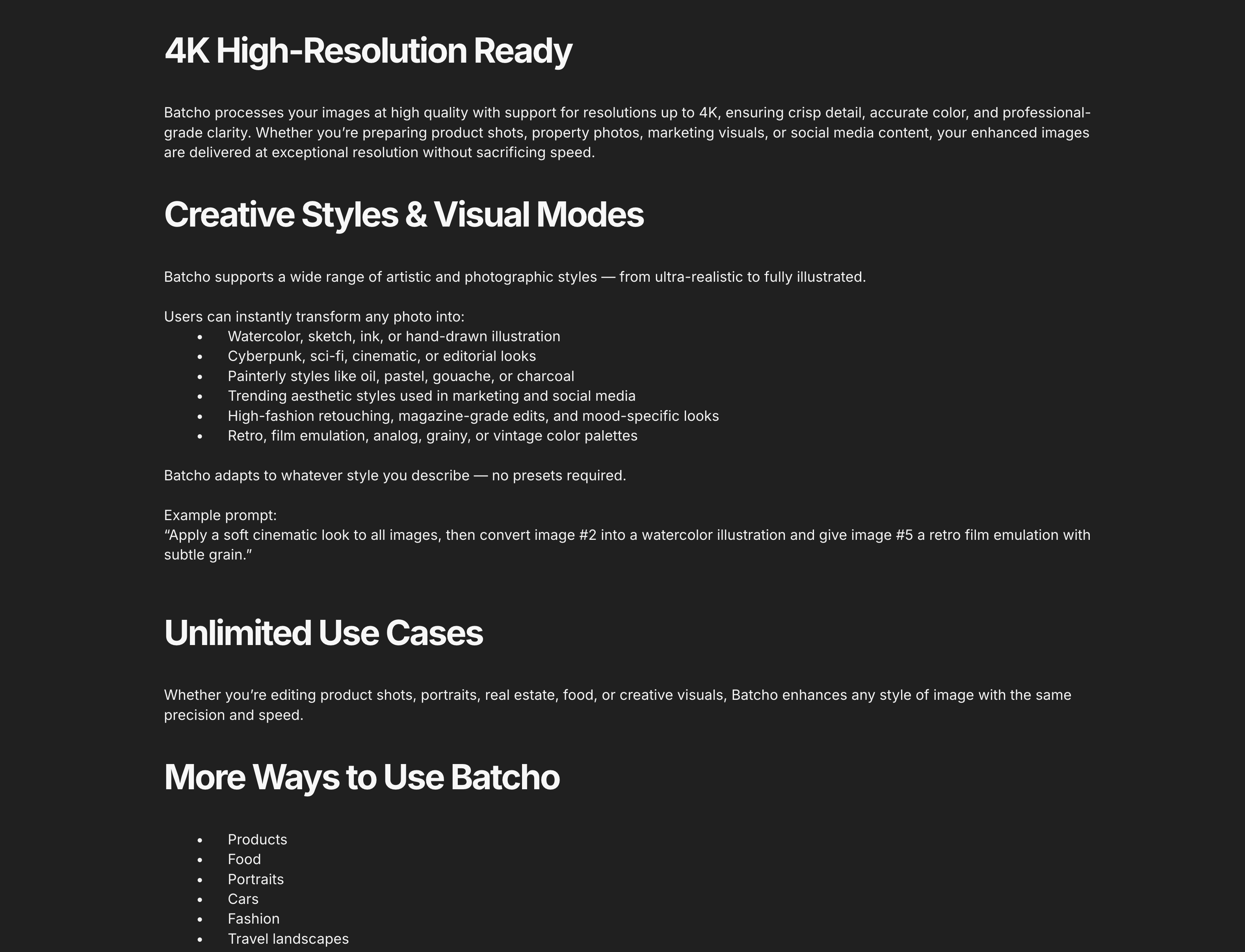 Batcho - Screenshot 2 showing product features and functionality