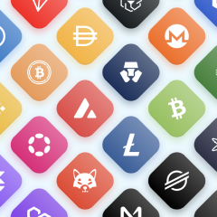 600 ícones de criptomoeda em webfont lib