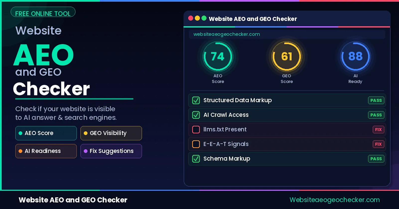 Website AEO and GEO Checker screenshot 1