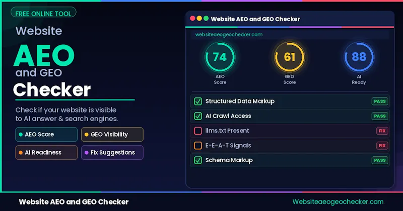 Website AEO and GEO Checker screenshot 1