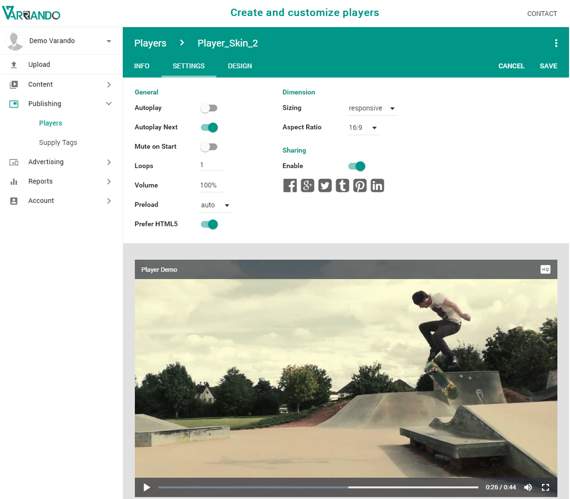 Varrando Video Platform: HTML5 Video Player gallery image