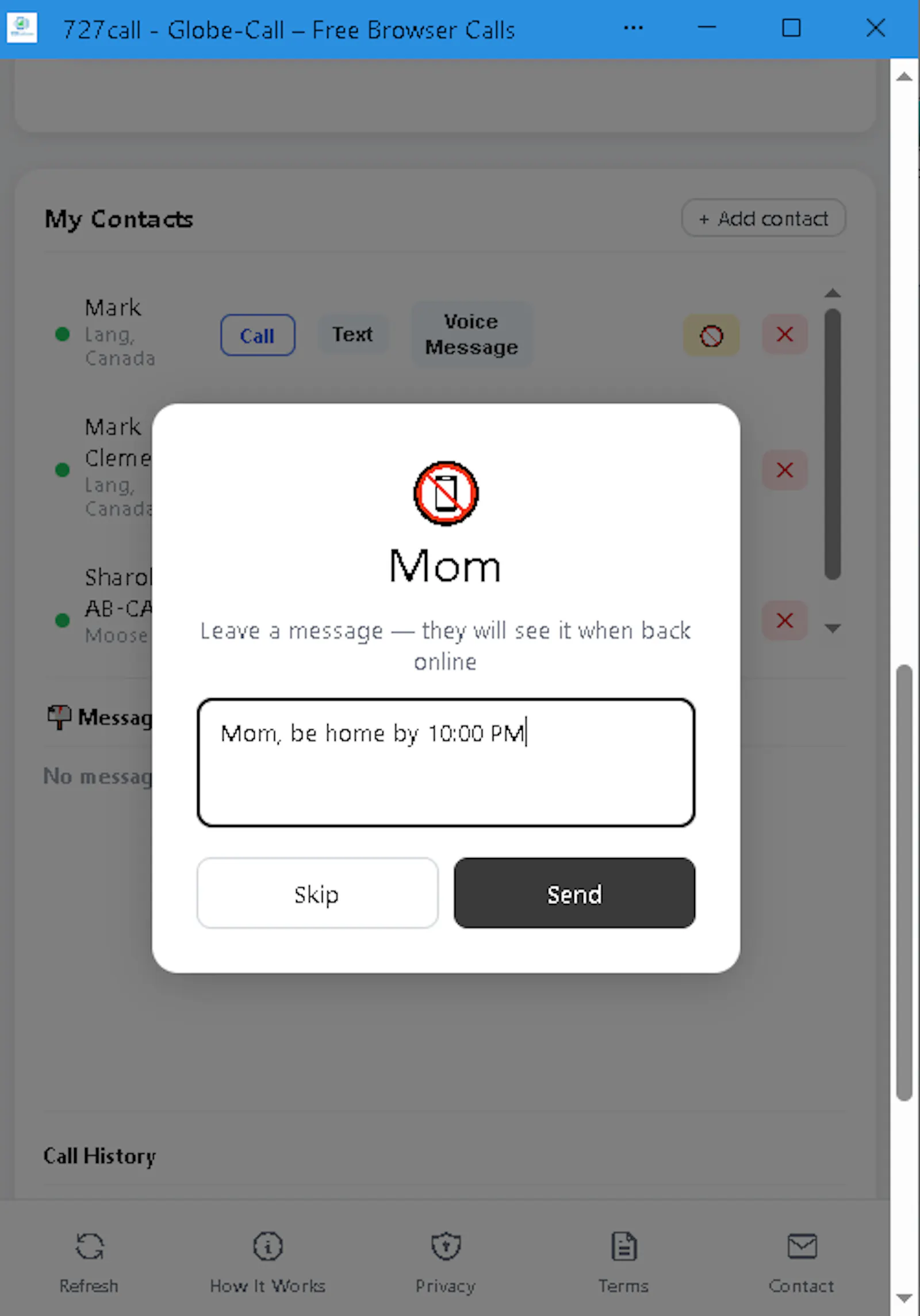 727call.com screenshot 5