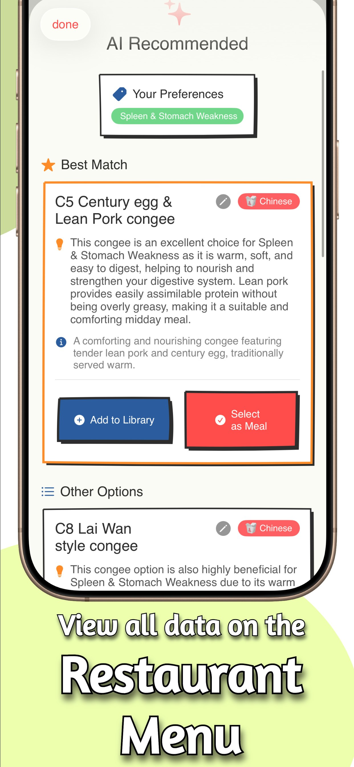 MenuMeld: AI Meal Journaling - Screenshot 4 showing product features and functionality