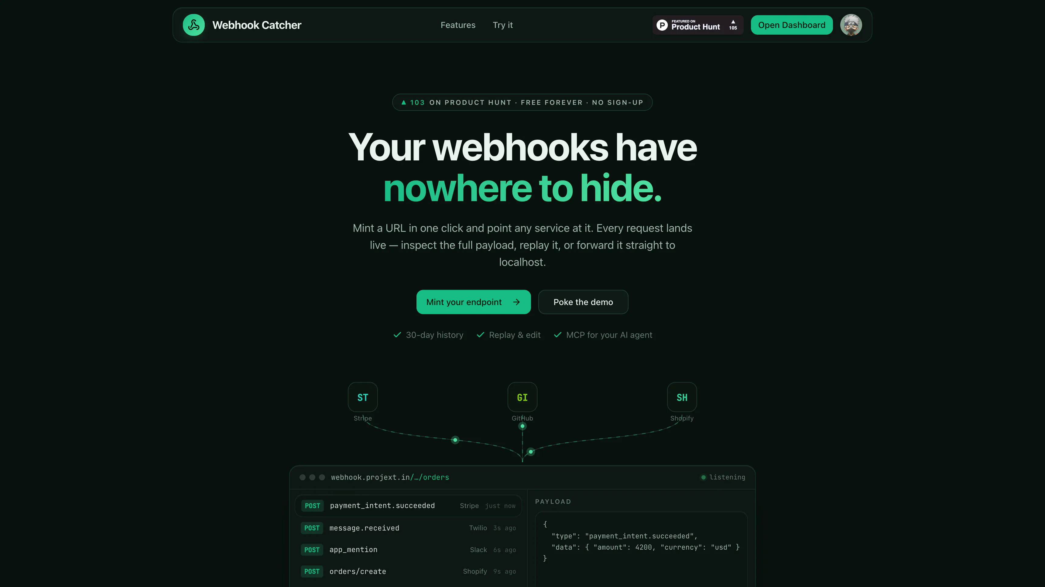 Webhook Catcher 截图 1