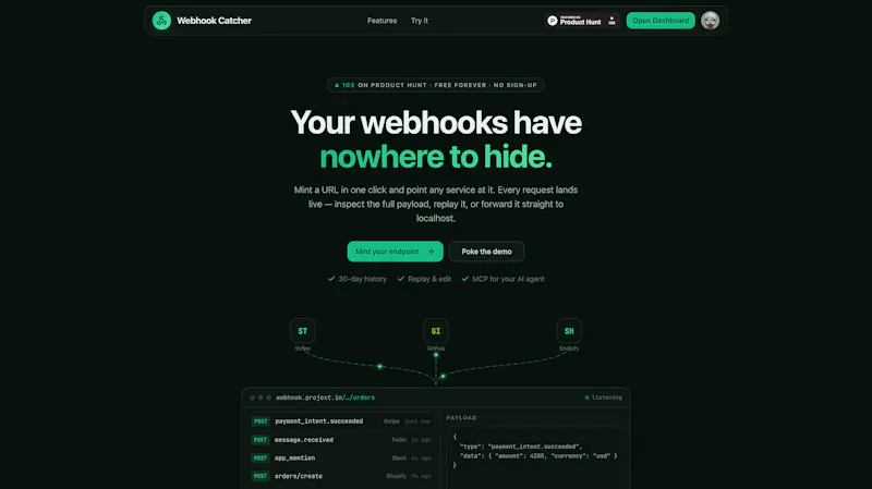 Webhook Catcher screenshot 1
