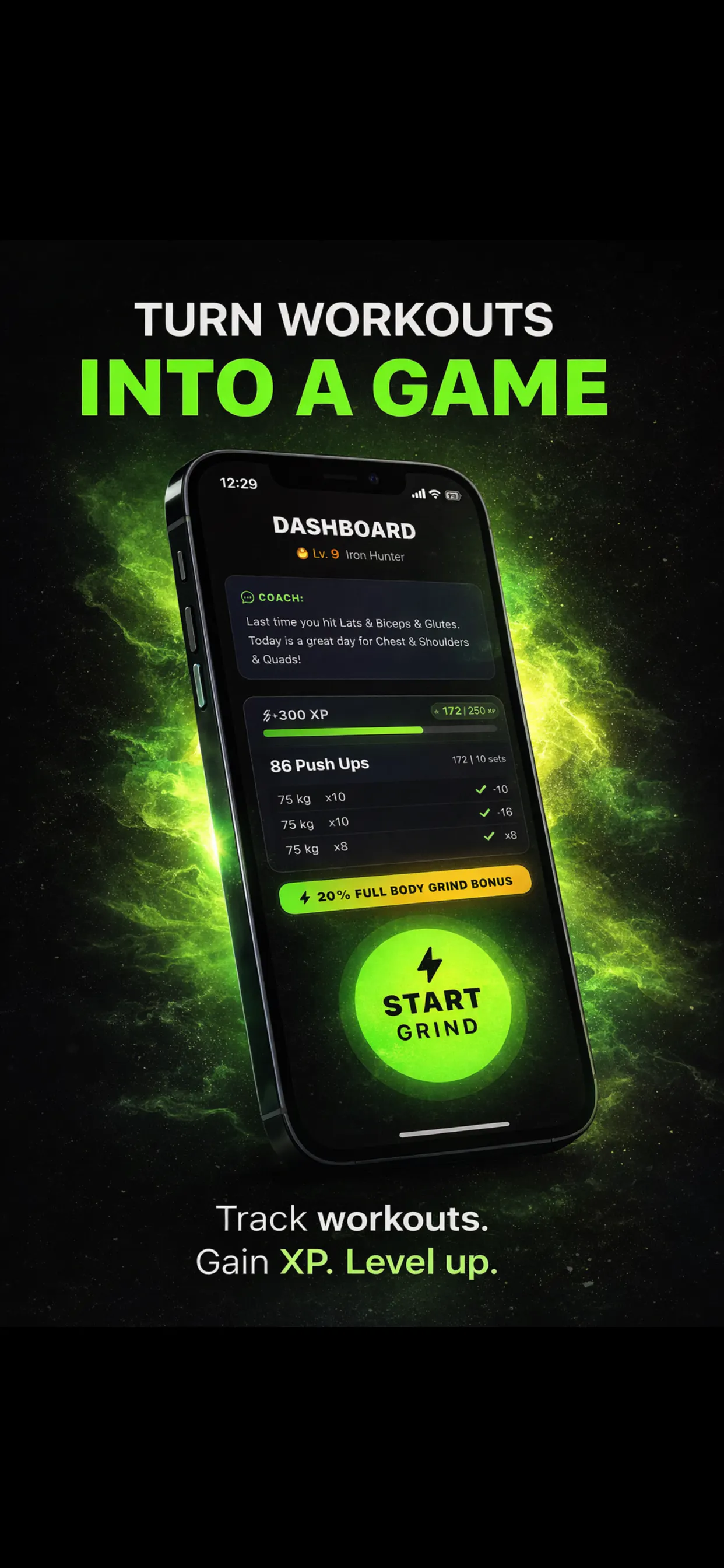 GrindLog: Workout Tracker 제품 배너
