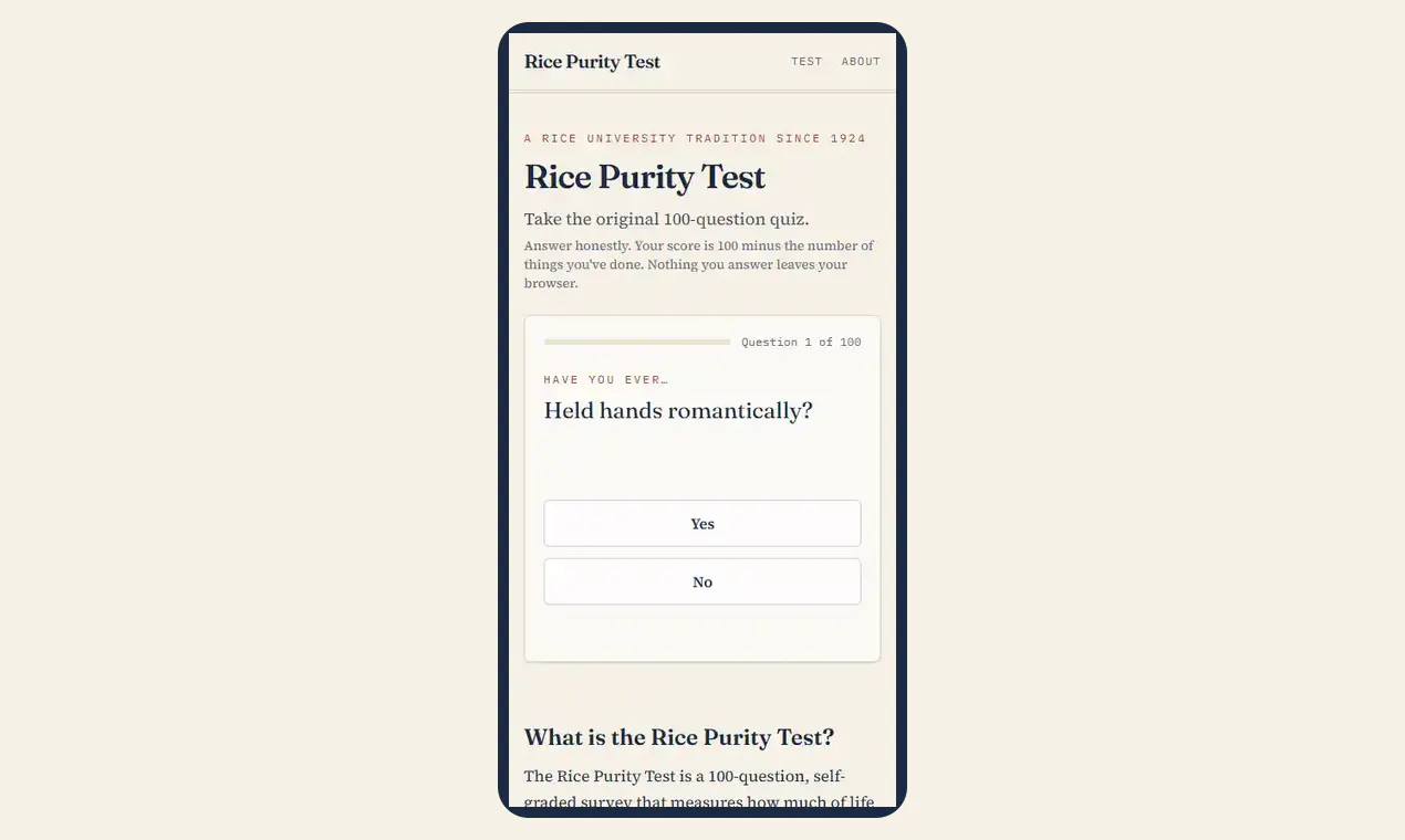 Rice Purity Test gallery image