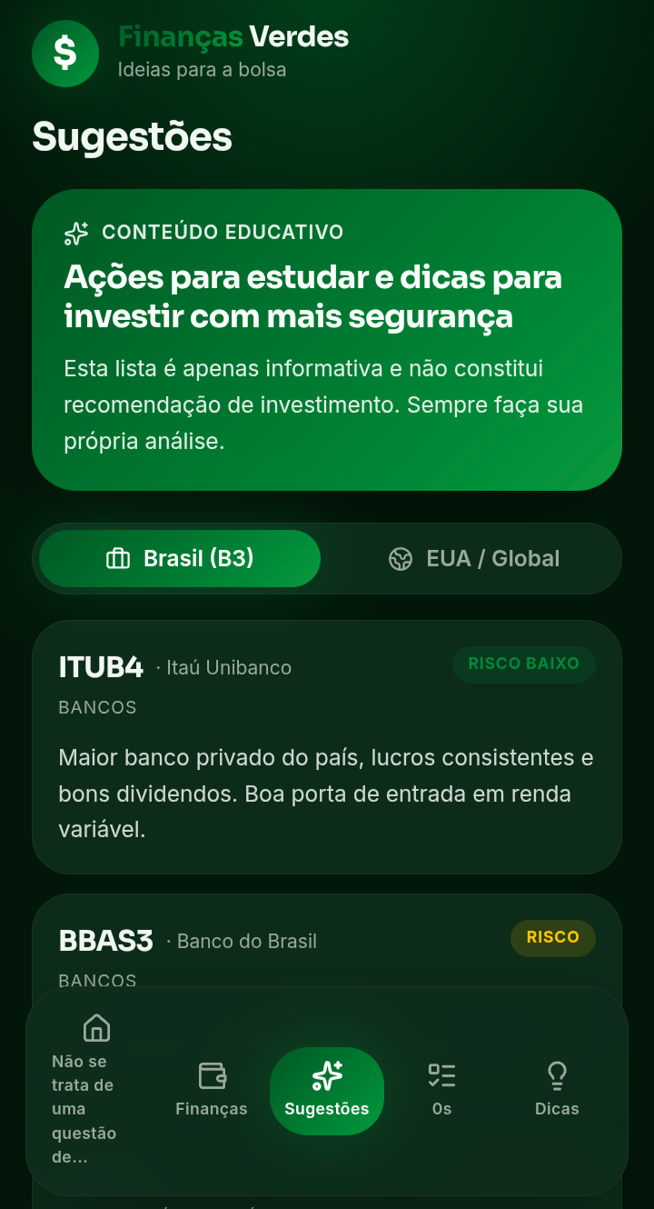 Green Finance—Suas finanças no controle gallery image
