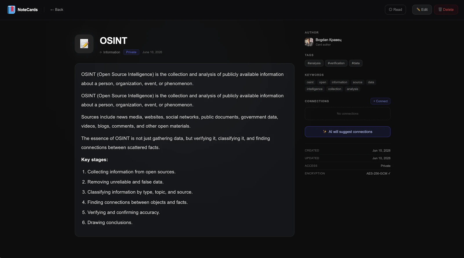 NoteCards screenshot 2