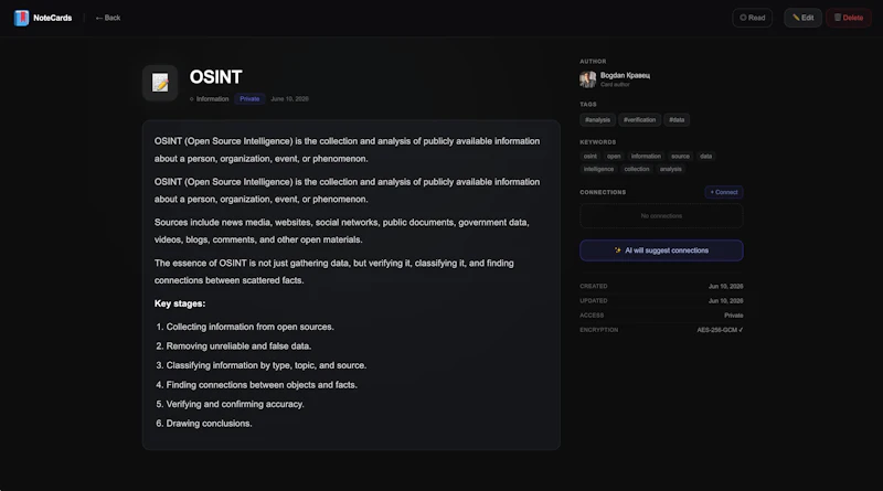NoteCards screenshot 2