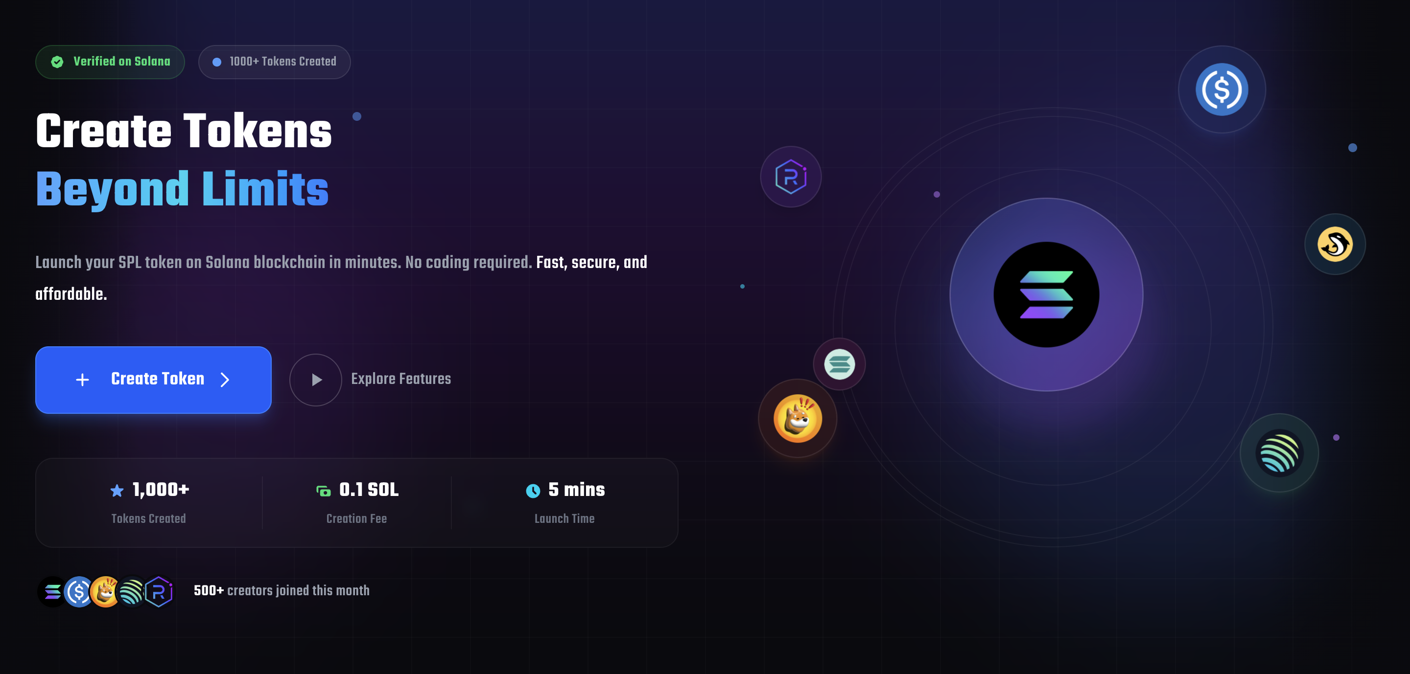 Crypto Token Factory - Main product screenshot demonstrating key features and user interface