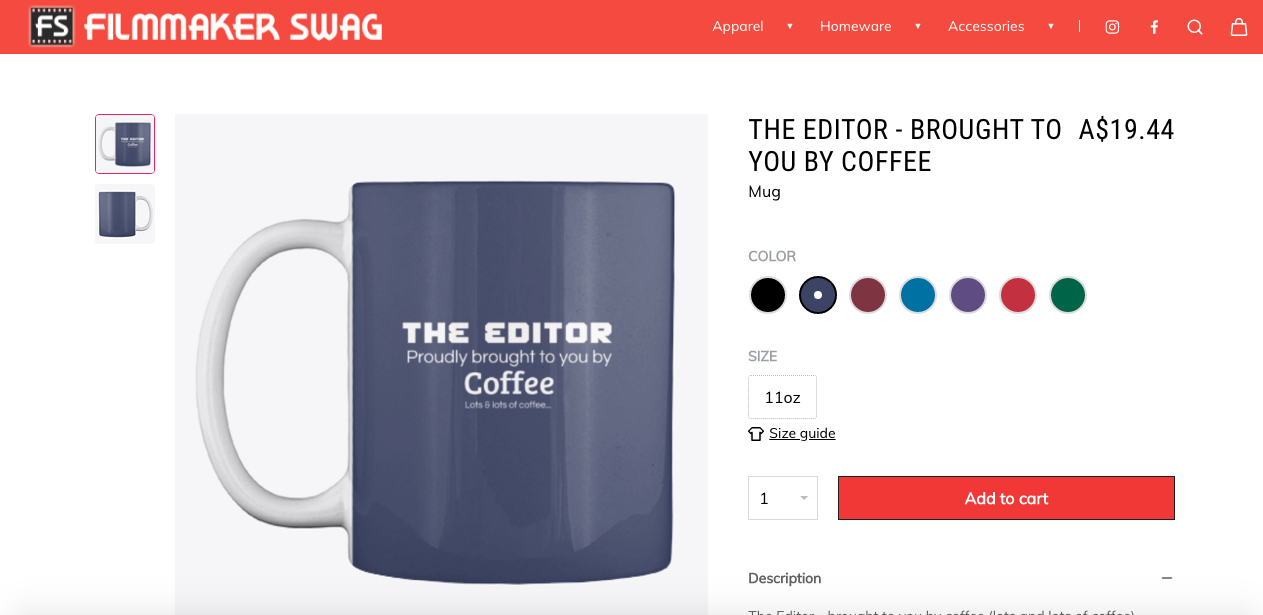 Filmmaker Swag Online Store gallery image