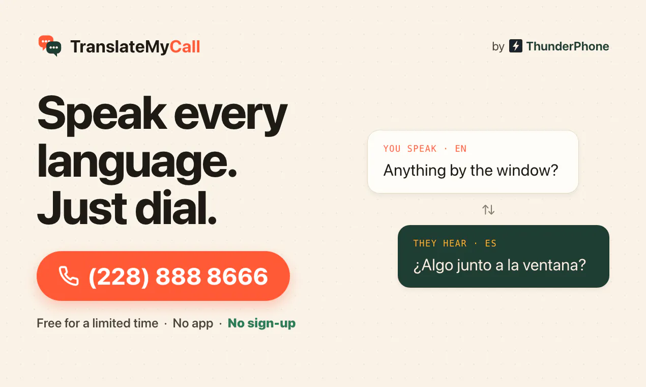 TranslateMyCall 2.0 screenshot 1