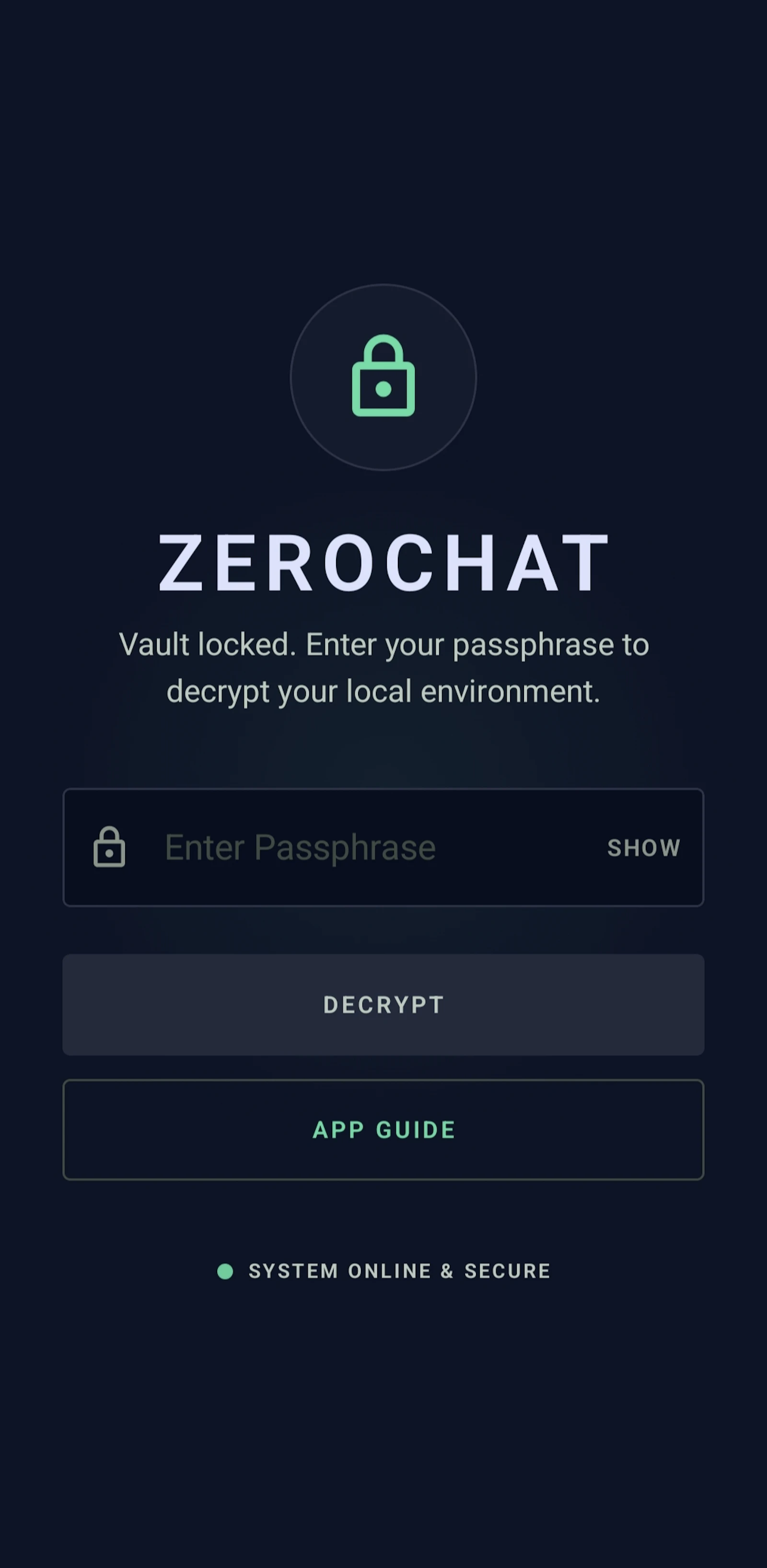 Zerochat screenshot 1