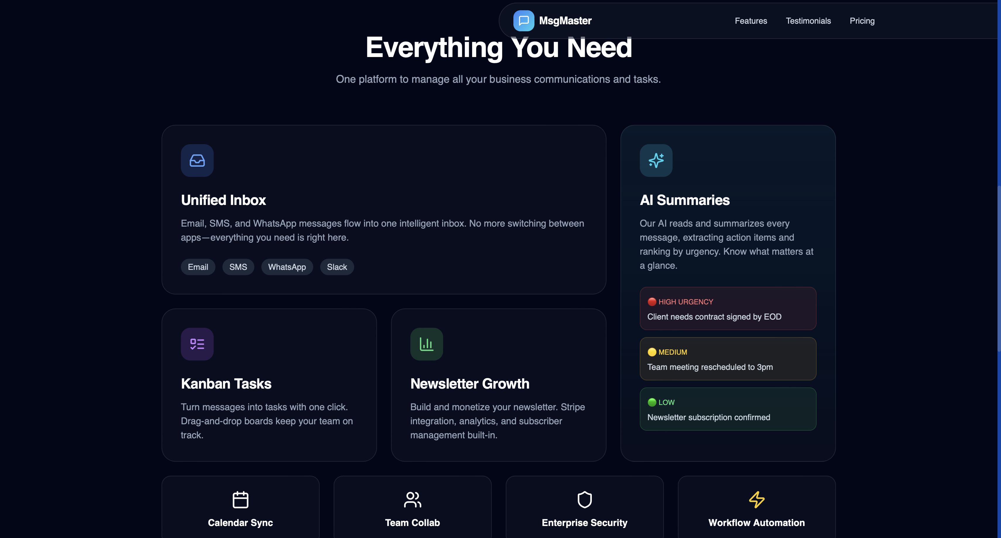 MsgMaster - Screenshot 2 showing product features and functionality