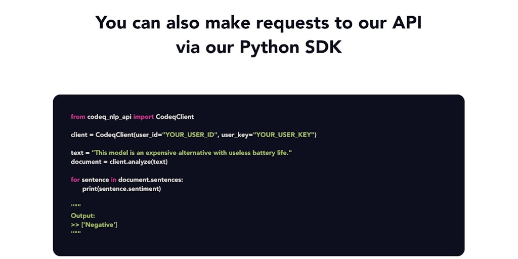 Codeq Natural Language Processing API - Product Information, Latest ...