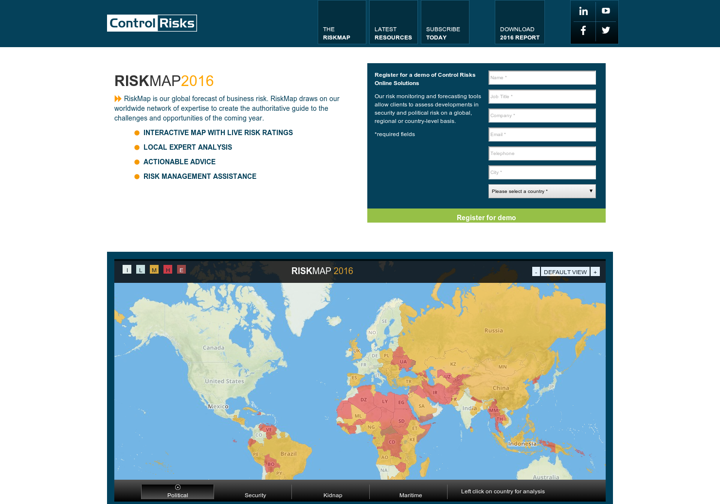 Control Risks Risk Map gallery image